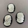 Natural Mother of pearl cameo design pendant lady face white shell beauty jewelry icons design inlay making black onyx embossment