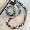 Natural Mother of pearl round beans shape black color for necklace chain design small parts cabochon design bracelet making