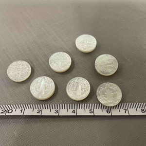 Natural Mother of pearl cross cutting image pendant design cabochon making double side carving icons jesus white shell embossment