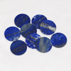Natural Lapis stone round shape cutting plain face jewelry pendant design inlay way cabochon making for the DIY siliver jewelry