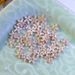 Natural Mother of pearl carving flower shape for earring design small cabochon jewelry necklace design making little beans parts