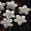 Natural Mother of pearl flower cutting for pendant white shell bracelet design jewelry making pin design necklack making design