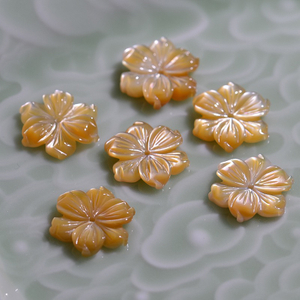 Natural Mother of pearl flower cutting shape new design cabochon for earring making for rings design jewelry inlay design DIY