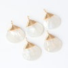 Natural Mother of pearl drop shape pendant design white shell jewelry making design plain face cabochon earring small size