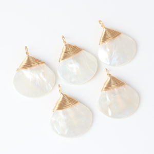 Natural Mother of pearl drop shape pendant design white shell jewelry making design plain face cabochon earring small size