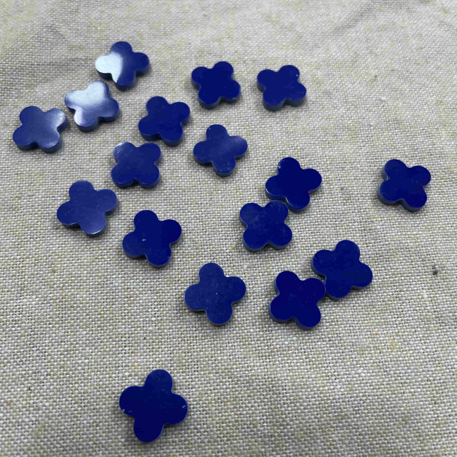 Turquoise Material Carving clover Design Shape Blue Color Jewelry Making for Inlay Using bracelet DIY little beans