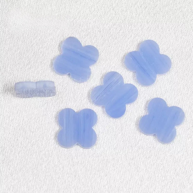 Turquise material clover cutting plain shape for pendant design earring making blue stone carving shape inlay design 