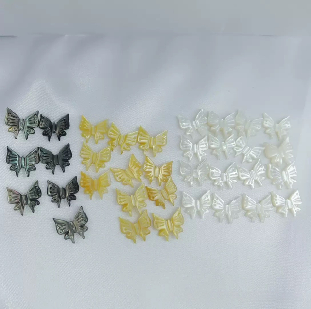 Natural Mother of pearl carving butterfly shape little beans jewelry making handmade design necklace earrings picture cutting