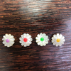 Natural Mother of pearl carving flower design for jewelry making small flower parts DIY bracelet chain using white shell
