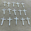 Natural Mother of pearl cross shape cutting pendant for jewelry making earring white shell bigger cross design embossment style