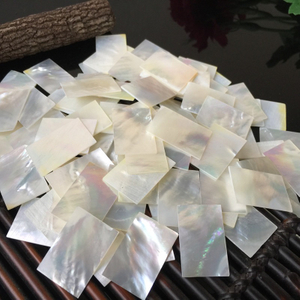 Natural Mother of pearl square shape cutting thin plain big size white shell rectangle shape cabochon jewelry pendant design 