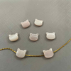 Natural Mother of pearl ketty shape cutting pink color cat animal for jewelry chain design making small beads cabochon necklace