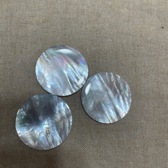 Natural Mother of pearl flat round shape plain design big size white shell for jewelry making icon picture