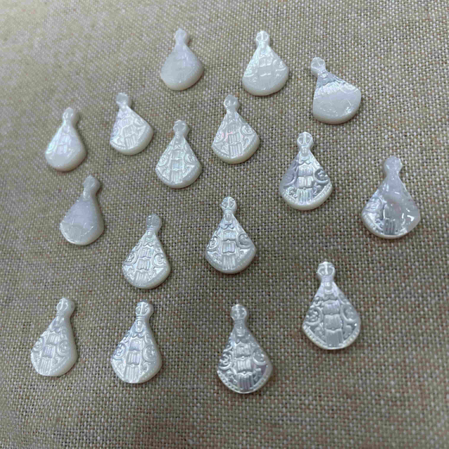 Natural Mother of pearl carving image virgin mary cutting for jewelry making for chain picture carving 