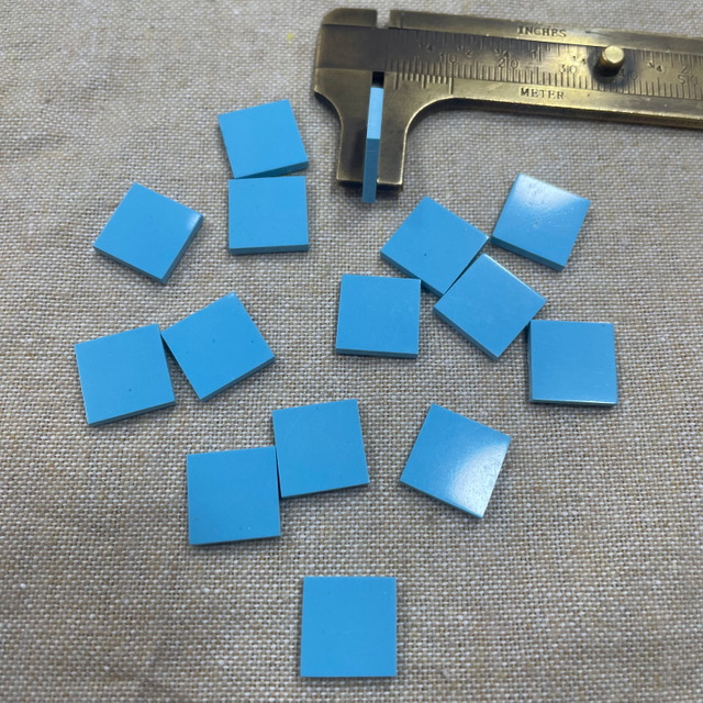 Tuquoise carving blue color square shape plain face for jewelry inlay making 