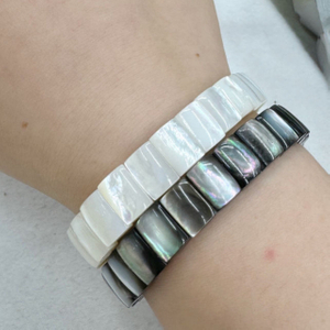 Natural Mother of pearl bracelet colorful shell square shape yellow color cutting design jewelry making white shell small size 