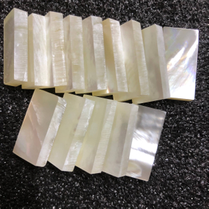 Natural Mother of pearl rectangle shape cutting heavy thickness white shell original material plain face jewelry making design 