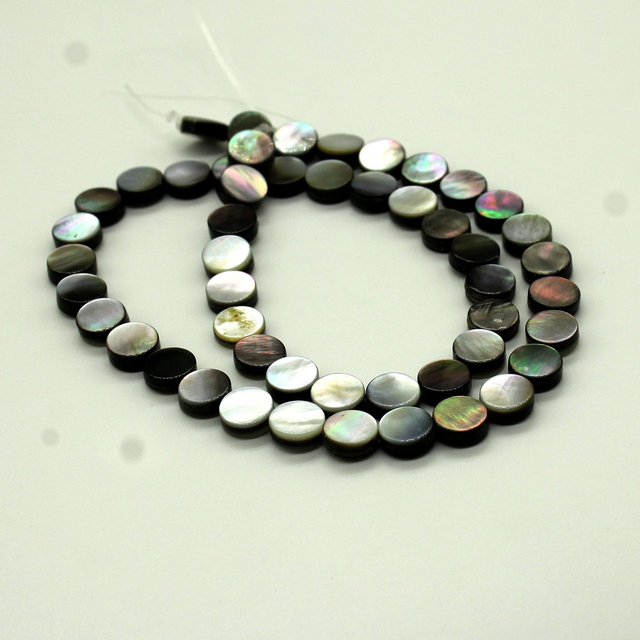 Natural Mother of pearl round shape for lady necklace plain cutting black shell jewelry bracelet design making earring design 