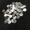 Natural Mother of pearl hexagon shape cutting white shell plain face for jewelry pendant making rings design cabochon shape