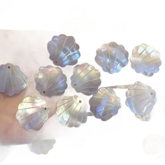 Natural Mother of pearl conch shape cutting shell pendant for jewelry design making white color cabochon carving big pendant 