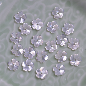 Natural Mother of pearl flower design white shell earring for jewelry making DIY parts small beads rings shell carving shape 