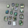 Natural Mother of pearl abalone shell plain face design square for rings making design pendant necklace parts colorfull shell