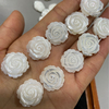 Natural Mother of pearl rose flower earring making white flower for pendant cabochon jewelry design parts necklace DIY carving 