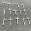 Natural Mother of pearl cross shape cutting pendant for jewelry making earring white shell bigger cross design embossment style