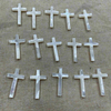 Natural Mother of pearl cross shape cutting pendant for jewelry making earring white shell bigger cross design embossment style