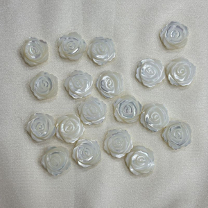 Natural Mother of pearl flower cutting rose white shell double face jewelry chain making necklace design small flower beans 