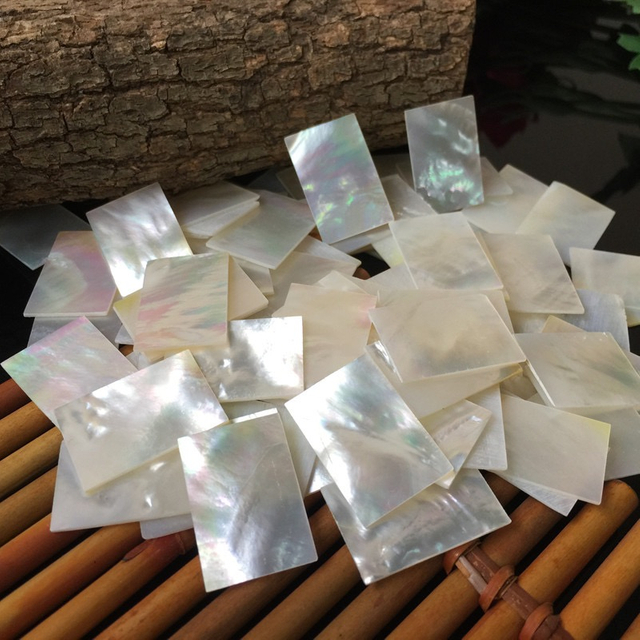 Natural Mother of pearl square shape cutting thin plain big size white shell rectangle shape cabochon jewelry pendant design 