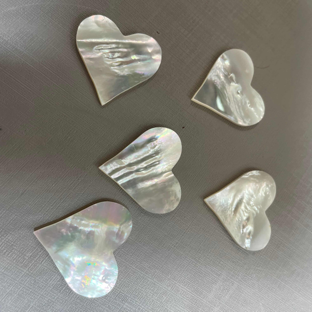 Natural Mother of pearl heart shape cutting plain face big size pendant for jewelry inlay making design white shell heart design