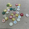 Natural Mother of pearl colorful flower cutting bracelet design making jewelry chain style small flower shape yellow color