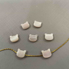 Natural Mother of pearl ketty shape cutting pink color cat animal for jewelry chain design making small beads cabochon necklace