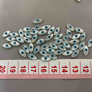 Natural Mother of pearl evil eyes cutting small beads for jewelry making design for rings for necklace fatima design white shell