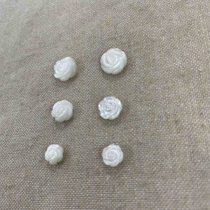 Natural Mother of pearl flower shape cutting rose white shell chain design making two face flower for bracelet design jewelry 