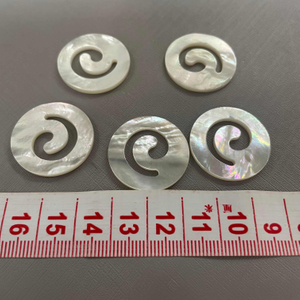 Natural Mother of pearl round shape cutting hollow design pendant making for earrings design white shell big size 