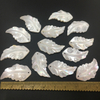 Natural Mother of pearl leaf shape carving big size leaf for pendant making white shell face cutting pendant design cabochon