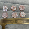 pink mop flower carving mother of pearl 20mm earring design hand make flower see shell