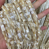 Natural Mother of pearl square shape necklace cube cutting white shell jewelry design making chain brown color DIY using parts