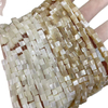 Natural Mother of pearl square shape necklace cube cutting white shell jewelry design making chain brown color DIY using parts