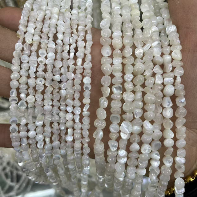 Natural Mother of pearl beans shape necklace design small size white shell jewelry bracelet design making women necklace 