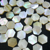 Natural Mother of pearl hexagon shape cutting white shell plain face for jewelry pendant making rings design cabochon shape
