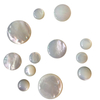 Natural Mother of pearl rings cabochon design white shell big size for pendant inlay making round shape cutting parts for earring