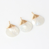 Natural Mother of pearl drop shape pendant design white shell jewelry making design plain face cabochon earring small size