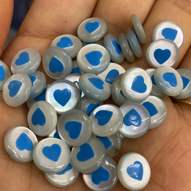 Natural Mother of pearl cabochon round shape star design heart design for jewelry ring making inlay parts small beands DIY