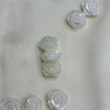 Natural Mother of pearl flower cutting rose white shell double face jewelry chain making necklace design small flower beans 