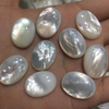 Natural Mother of pearl oval shape cabochon cutting for earring design white shell big size inlay jewelry sliver using pendant