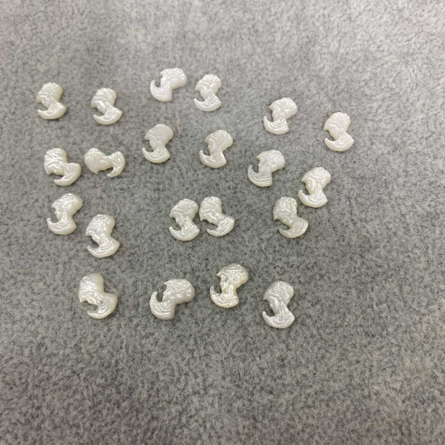 Mother of pearl Cameo carving image lady face carving shell design for earring making for pendant 