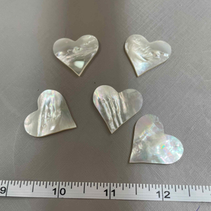 Natural Mother of pearl heart shape cutting plain face big size pendant for jewelry inlay making design white shell heart design